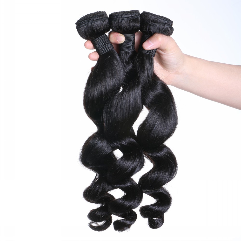 Wholesale factory price 100% virgin Remy unprocessed Loose Wave texture bundles YL202